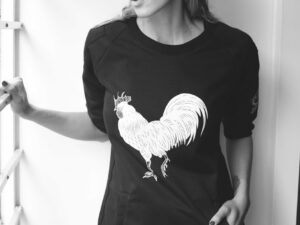 Wild rooster hoodie dress