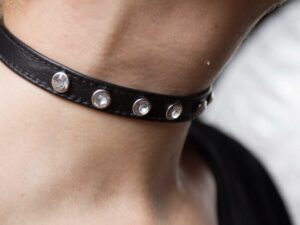 Slim choker with zircons