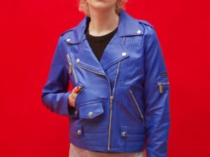 Blue Biker VeganJacket