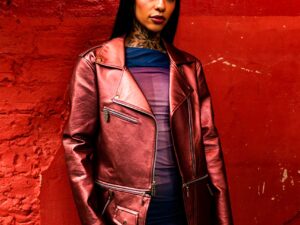 BIKER JACKET VINO METALLIC