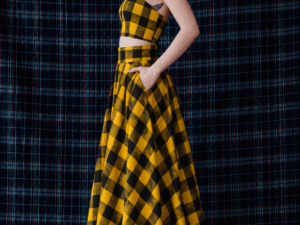 Yellow Queen Skirt | Falda Cintura Alta para Mujer con Estilo Rock Chic | Ducky Black