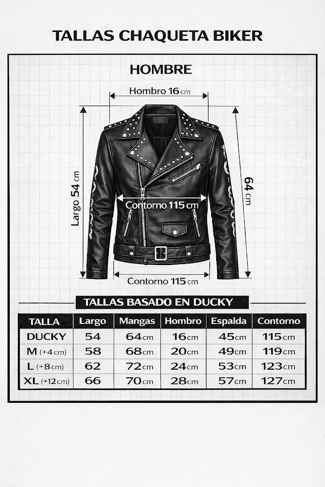 Black Snake Biker Jacket | Unisex Biker Jacket | Ducky Black - Imagen 8