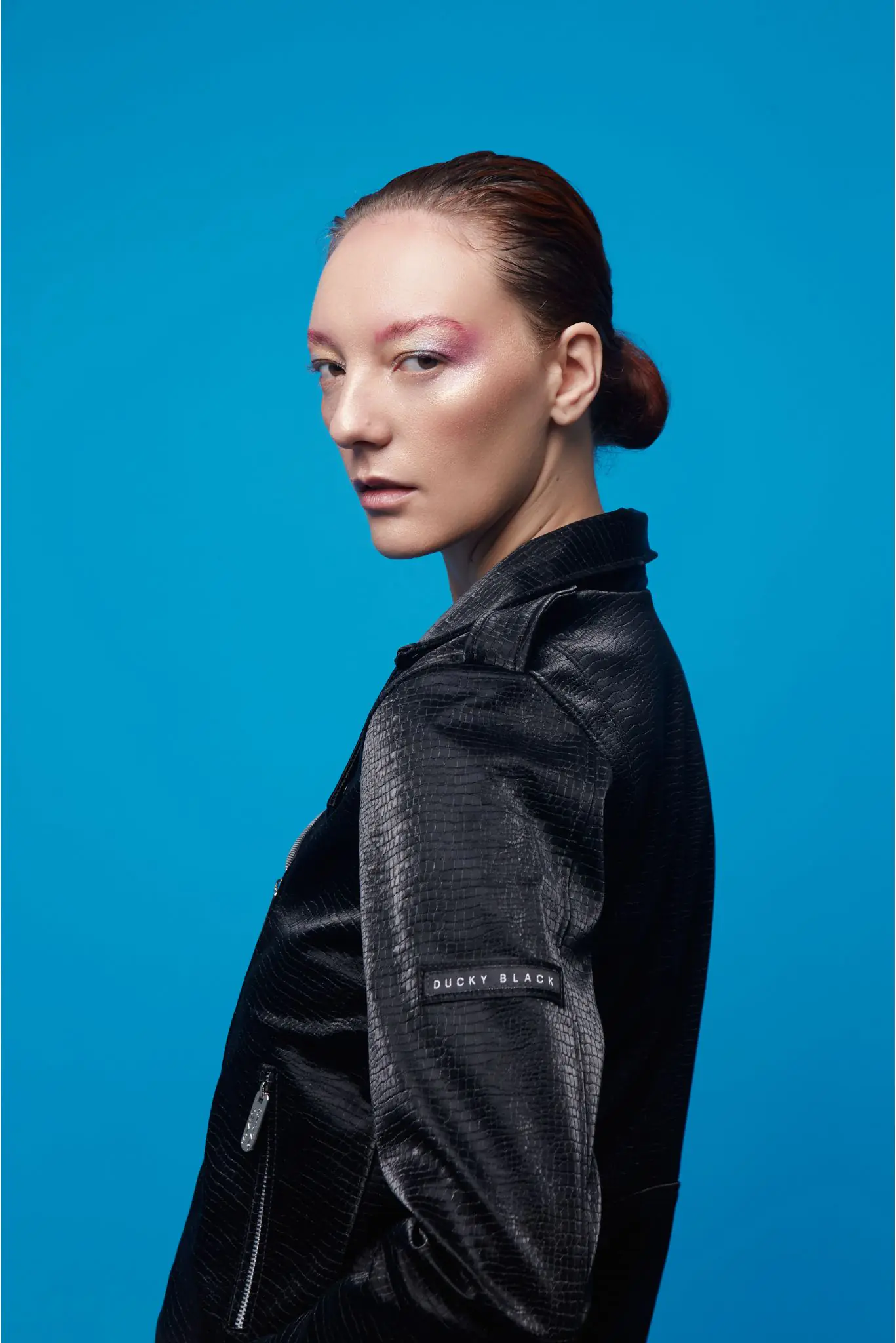 Black Matte Snake Biker Jacket | Unisex Biker Jacket | Ducky Black - Imagen 2