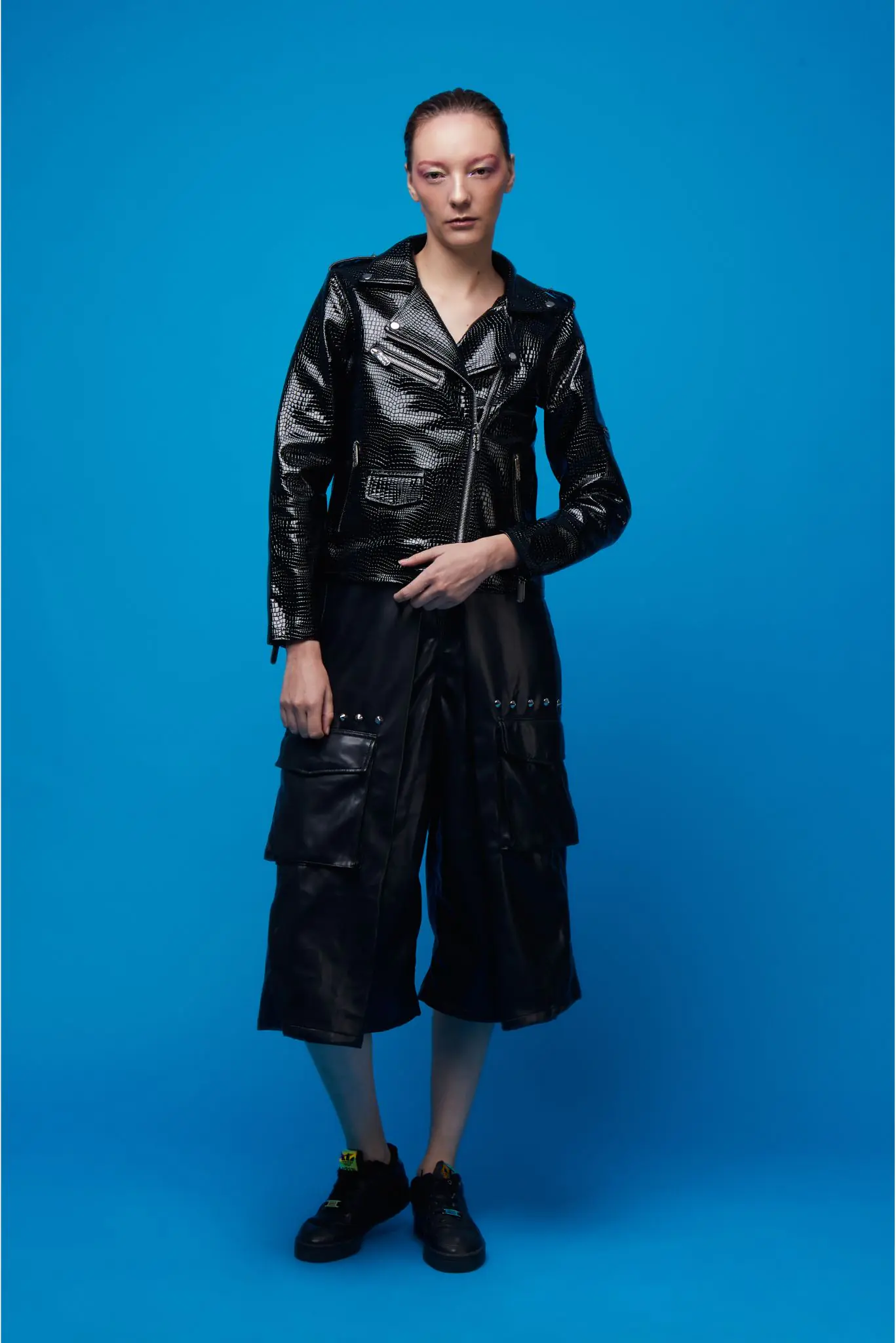 Black Snake Biker Jacket | Unisex Biker Jacket | Ducky Black - Imagen 6
