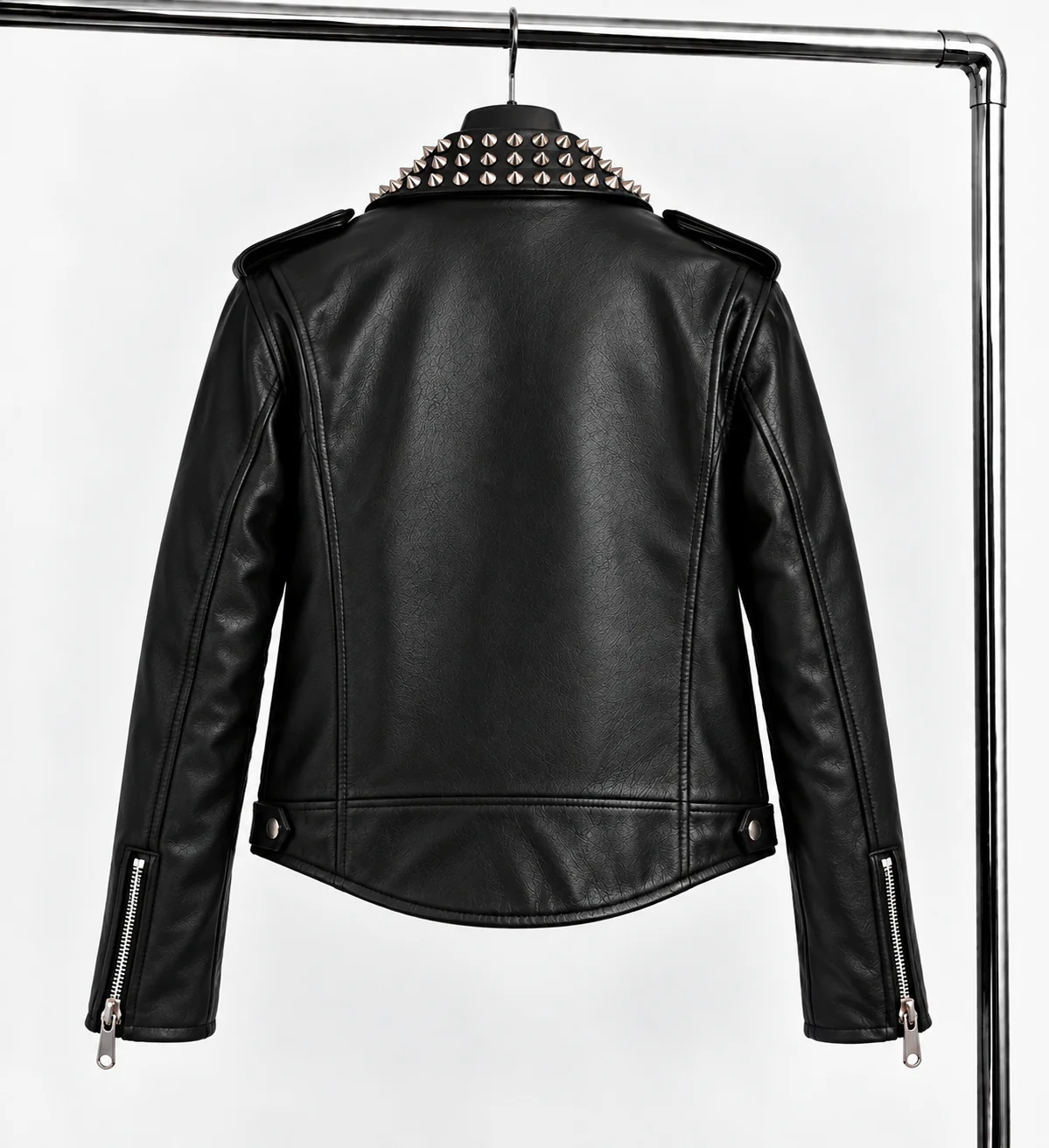 Biker Studs | Unisex Biker Jacket | Ducky Black - Imagen 4