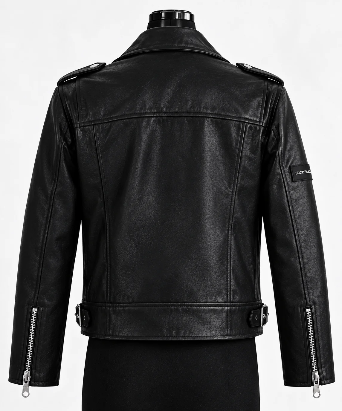 Biker Rock Classic | Unisex Biker Jacket | Ducky Black - Imagen 4