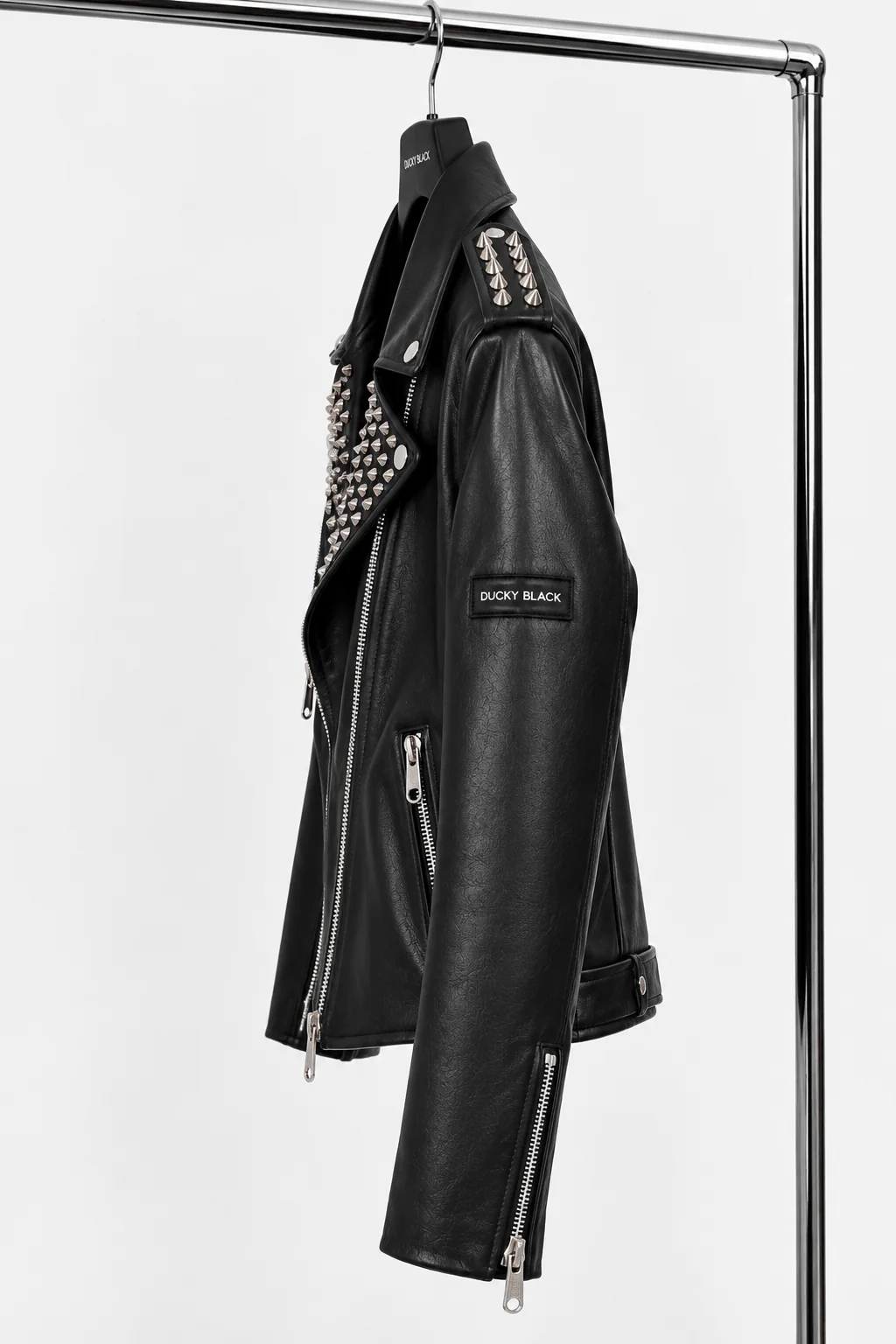 Biker Rock Classic | Unisex Biker Jacket | Ducky Black - Imagen 3