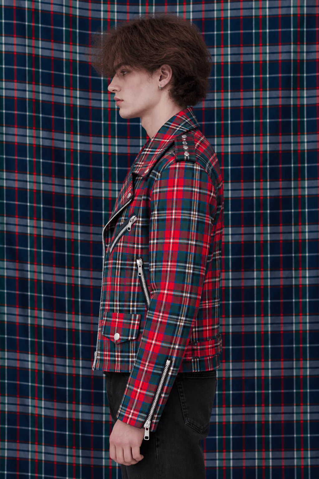 Ducky Black biker Bloody Red | Chaqueta Biker en paño rojo | Ducky Black - Imagen 3